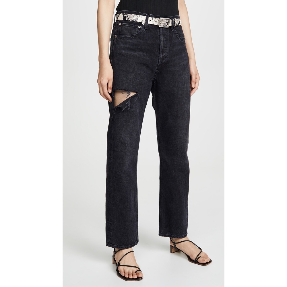 Agolde 90's Mid Rise Loose Fit Jeans Serpent Black 23 Grunge Alt Festival Punk